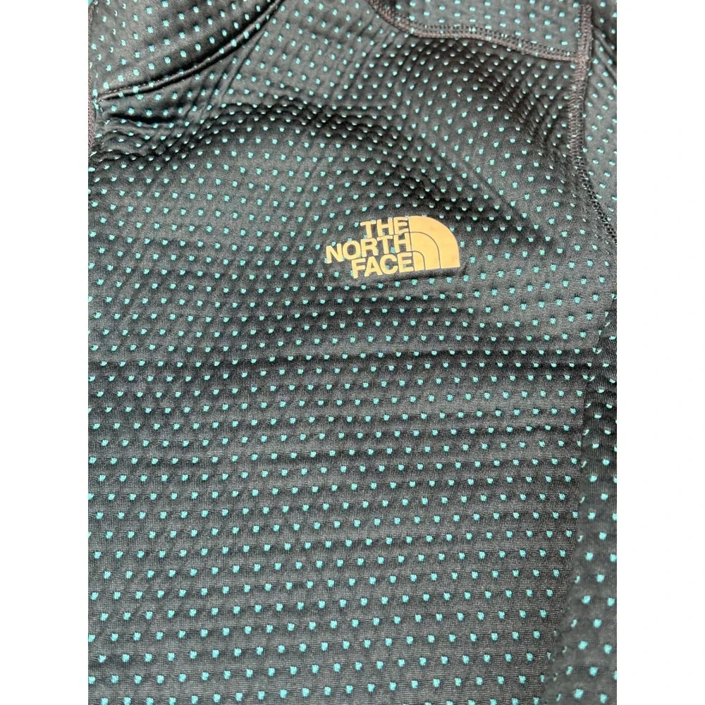 The North Face DotKnit 1/4 Zip Pullover Mens Large Blue NF0A88U6 Circular Design
